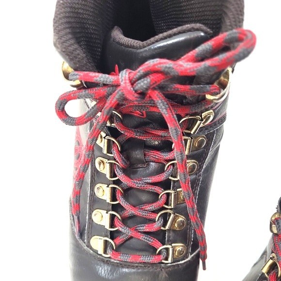 World of Troop Expo Mens Boots Size 8 Medium Brown Red Gold Retro Style - Picture 12 of 14